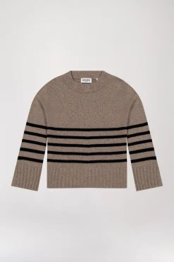 Pull marinière taupe moyen
