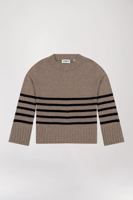 Pull marinière taupe moyen