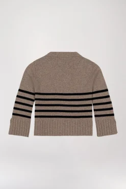 Pull marinière taupe moyen