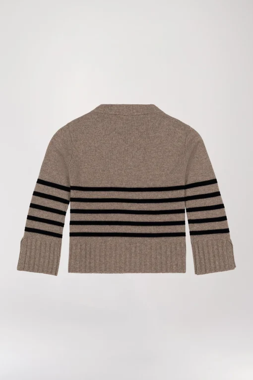 Pull marinière taupe moyen