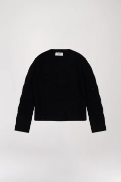 Pull torsadé en cachemire noir