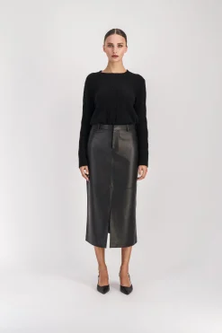 Pull torsadé en cachemire noir
