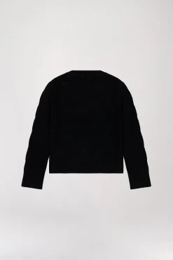 Pull torsadé en cachemire noir