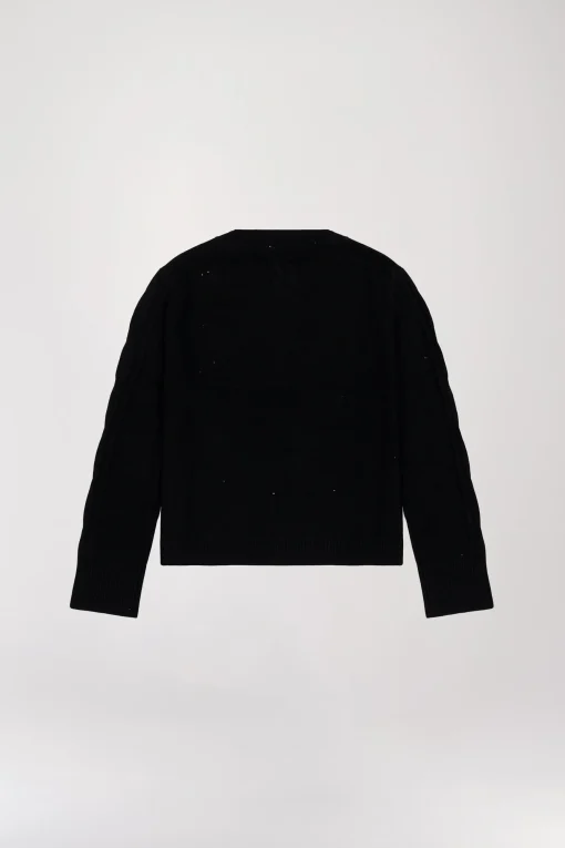 Pull torsadé en cachemire noir