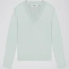 Pull vert d'eau en maille légère