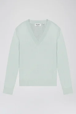 Pull vert d'eau en maille légère