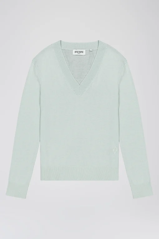 Pull vert d'eau en maille légère