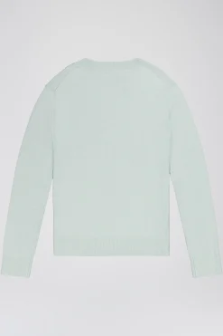 Pull vert d'eau en maille légère