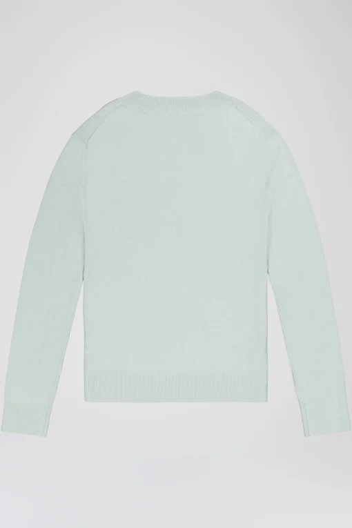 Pull vert d'eau en maille légère