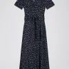 Robe chemis longue fluide à pois