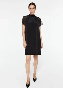 Robe courte bi-matière marine