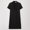 Robe courte bi-matière noir