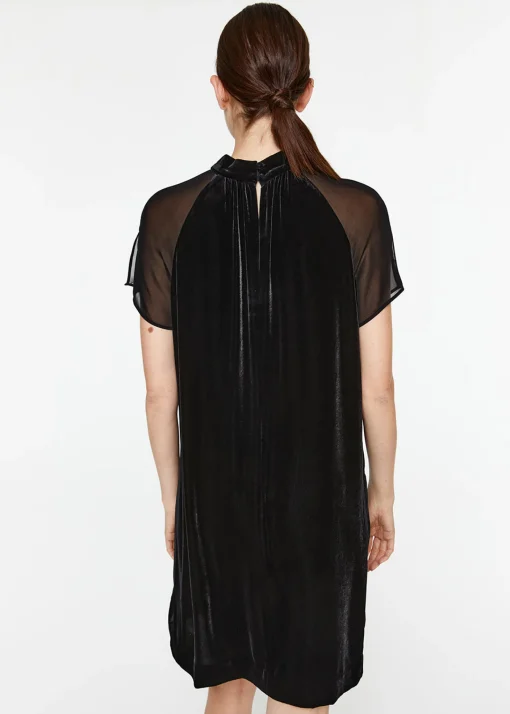 Robe courte bi-matière noir