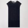 Robe droite à sequins marine