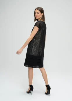 Robe droite à sequins or