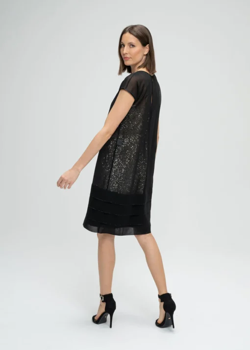 Robe droite à sequins or