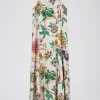 Robe longue fluide imprimée jungle