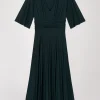 Robe Midi Pailletée Vert Moyen