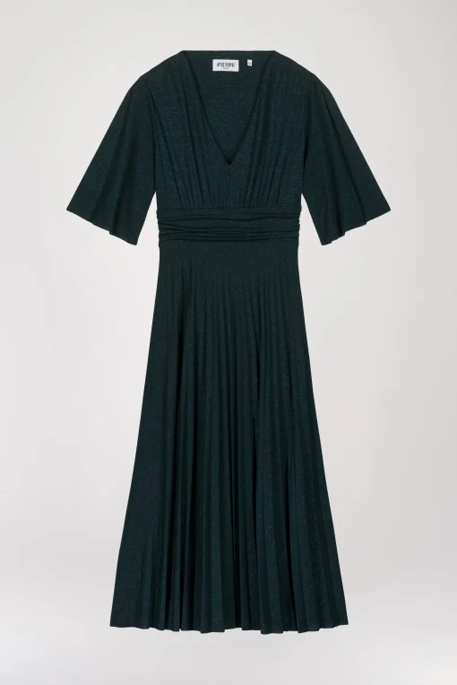Robe Midi Pailletée Vert Moyen