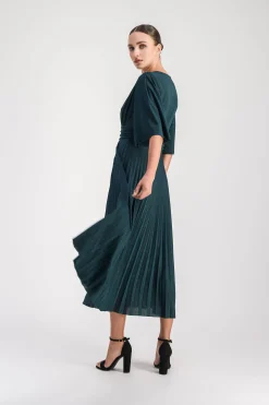 Robe Midi Pailletée Vert Moyen