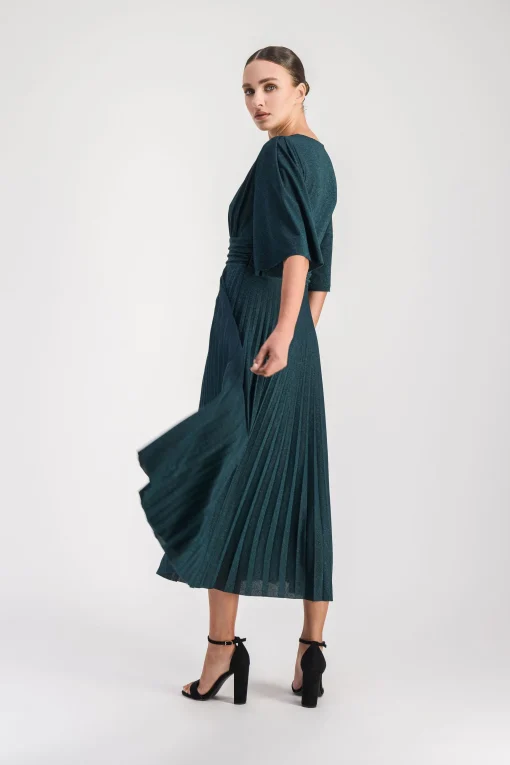 Robe Midi Pailletée Vert Moyen