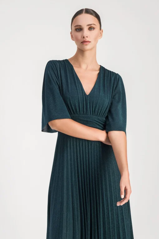 Robe Midi Pailletée Vert Moyen