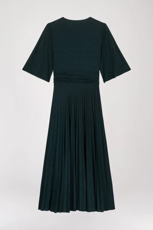 Robe Midi Pailletée Vert Moyen