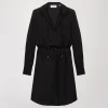 Robe mi-longue à pois noire