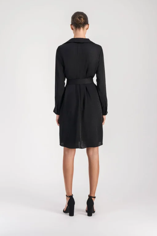 Robe mi-longue à pois noire