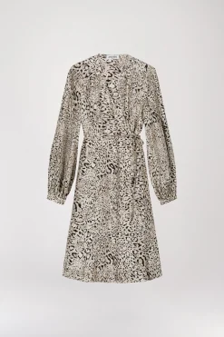 Robe mi-longue léopard