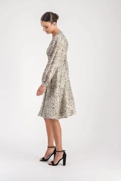 Robe mi-longue léopard