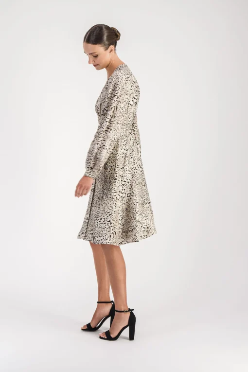 Robe mi-longue léopard