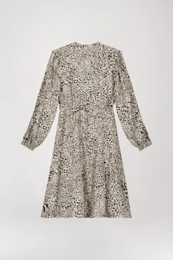 Robe mi-longue léopard