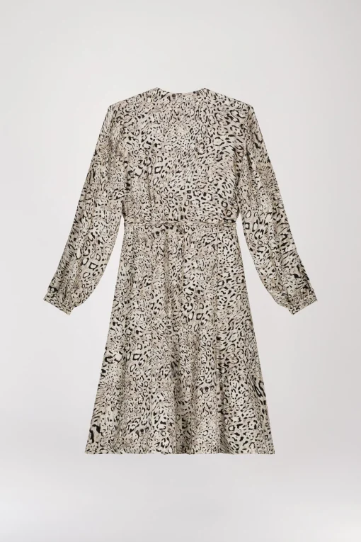 Robe mi-longue léopard
