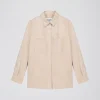 Surchemise en daim beige clair