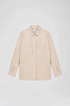 Surchemise en daim beige clair