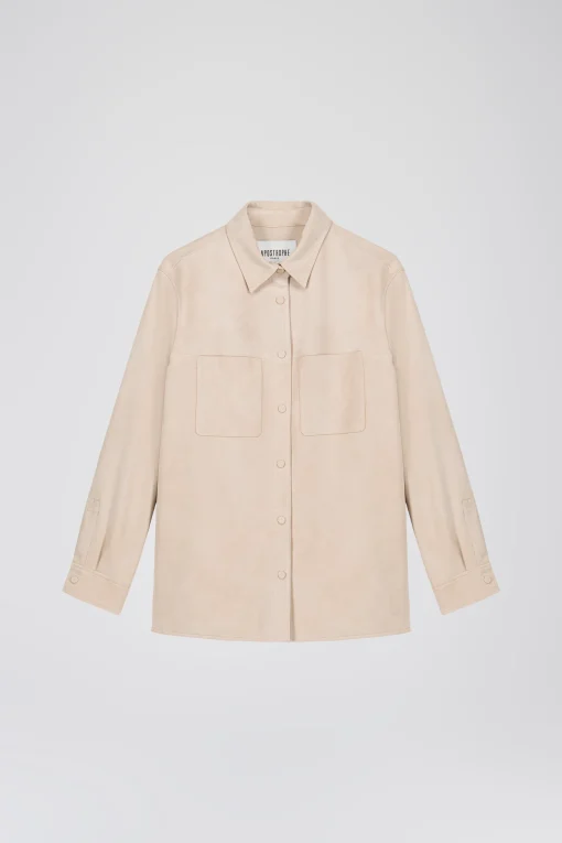 Surchemise en daim beige clair