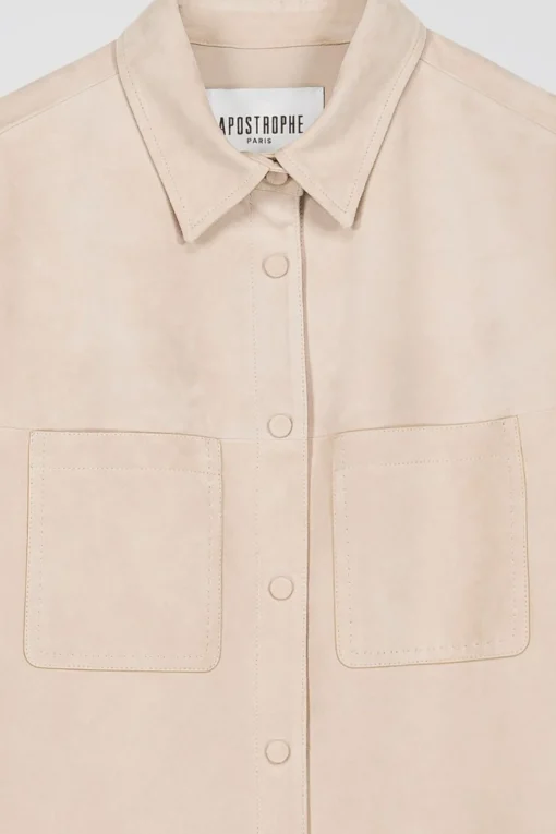Surchemise en daim beige clair