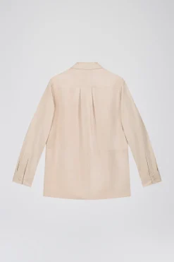 Surchemise en daim beige clair