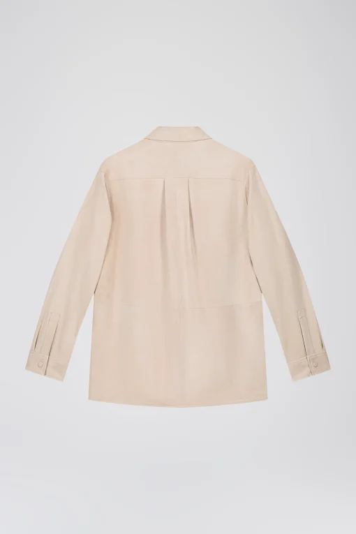 Surchemise en daim beige clair