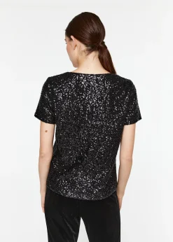 Top à sequins noir