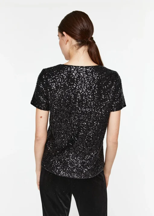 Top à sequins noir