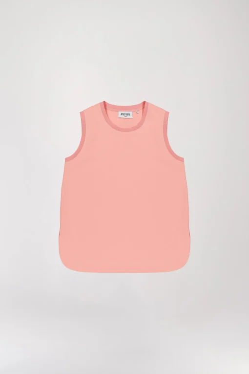 Top ample sans manche abricot