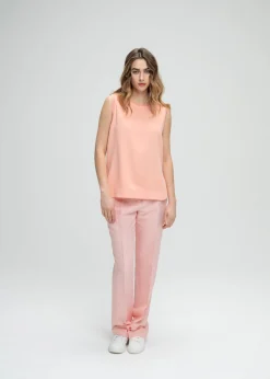 Top ample sans manche abricot