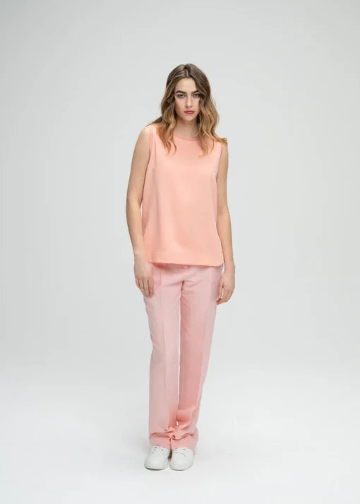 Top ample sans manche abricot