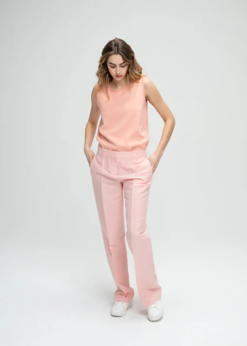 Top ample sans manche abricot