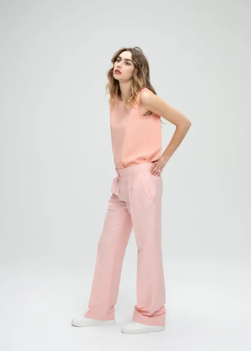 Top ample sans manche abricot