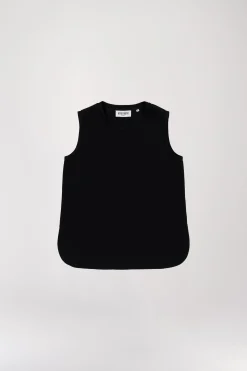 Top ample sans manche noir