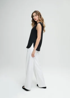 Top ample sans manche noir