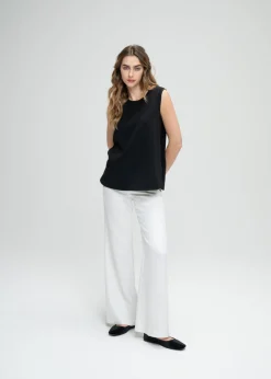 Top ample sans manche noir